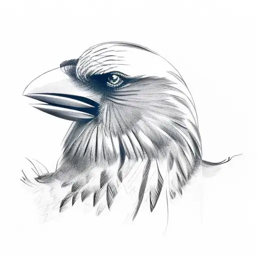 Crow Screaming From Side View