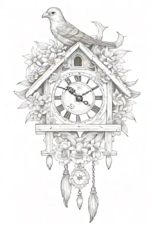 German Cuckoo Clock With Edelweiss Surrounding