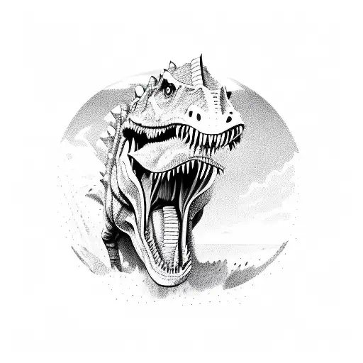 A Fierce Dinosaur Skateboarding With Sunglasses On