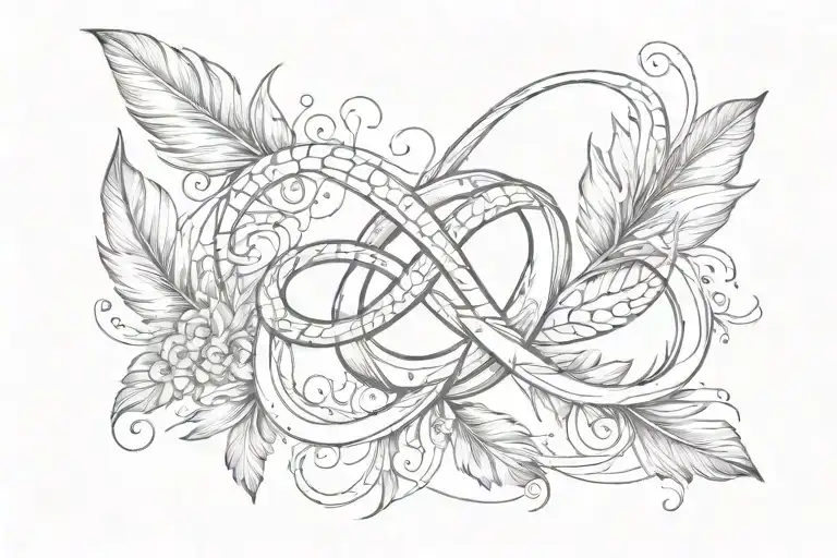 Infinity Sign With Feather