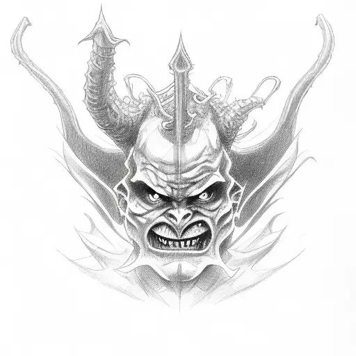 Devil Standing Evil Smile Handing A Scroll