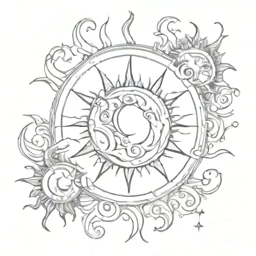 Moon And Sun Surrounded