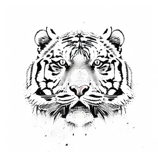 A Tiger Roaring At The Top Of A Mountain Peak