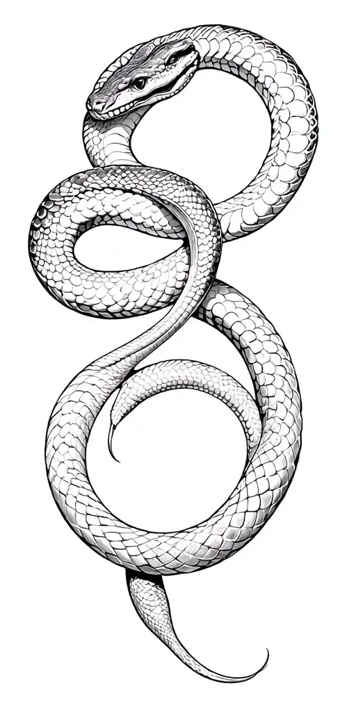 Snake Going Across The Chest Around The Arm