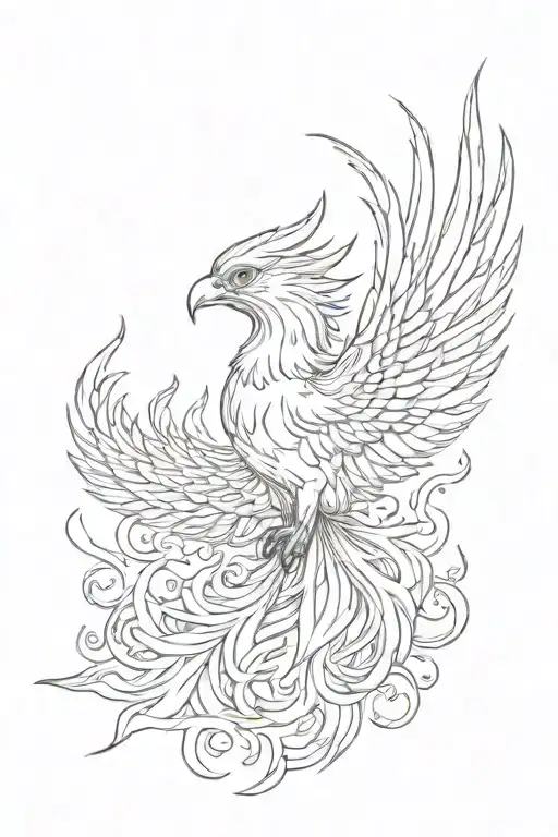 Phoenix Bird Rising From Ashes