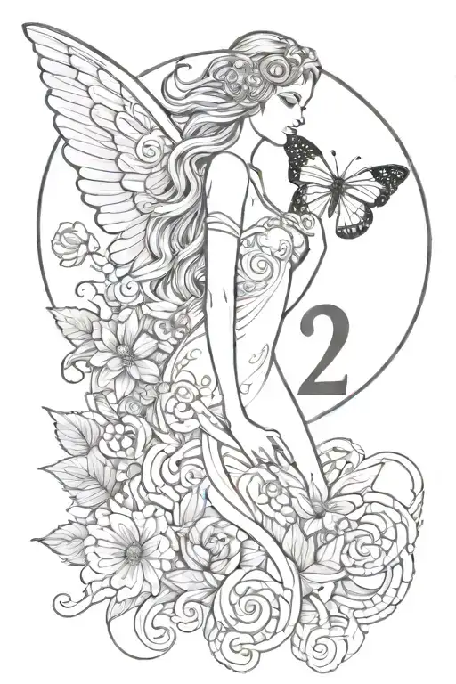 A Virgo Zodiac Sign With An Angel Number Of 222 And A Butterfly Semi-colon