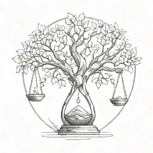 Hourglass With A Tree Of Life Inside