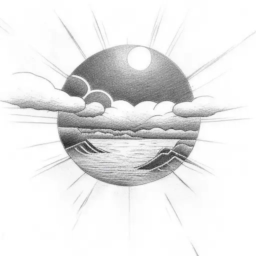 Tatto Long Live My Pops With Clouds And Sun Rays