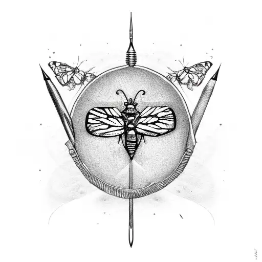 Monarch Butterfly Turned Into Bow And Arrow