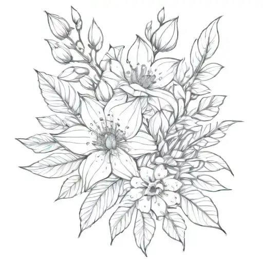 February March July Birth Flower Bouquet