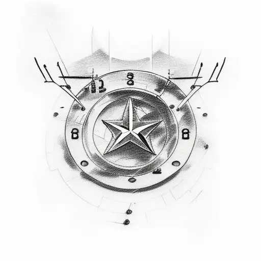 A Sketch Style Tattoo Of A Shooting Range With A Mercedes Car As The Target And Bullets Hitting It