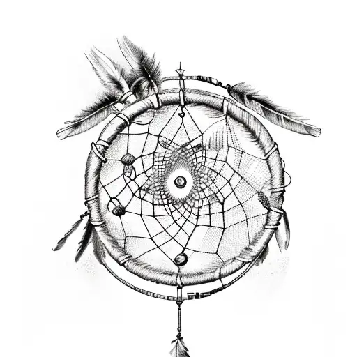 A Sketch Of A Dreamcatcher With Philipp Sarah's Name Incorporated