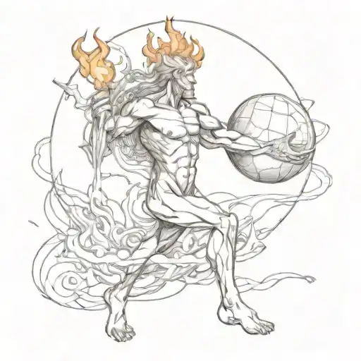 Atlas Holding The World In Flames