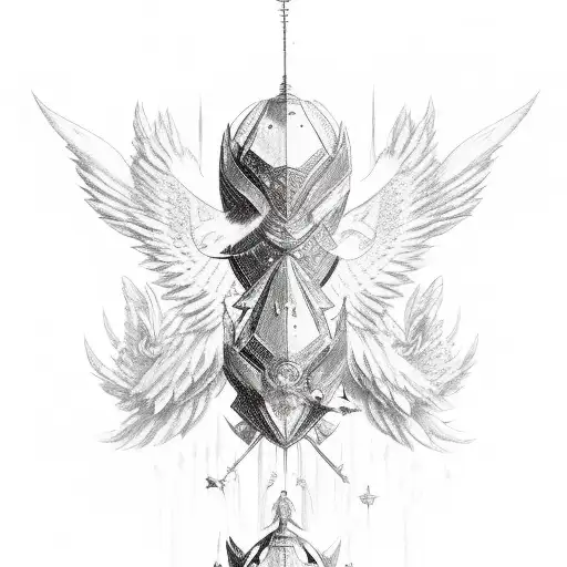 Cresxent And Star With Wings