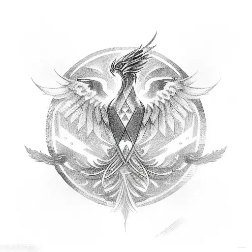 Phoenix Out Of Diamond Pattern