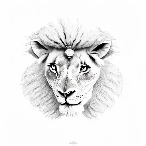 Lion Lamb Mountains Valleys Pine Flowers Sun