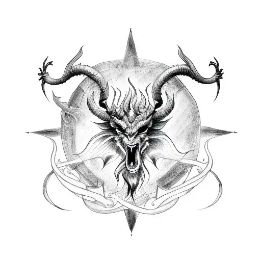 Sigil Of Baphomet Fire Dragon