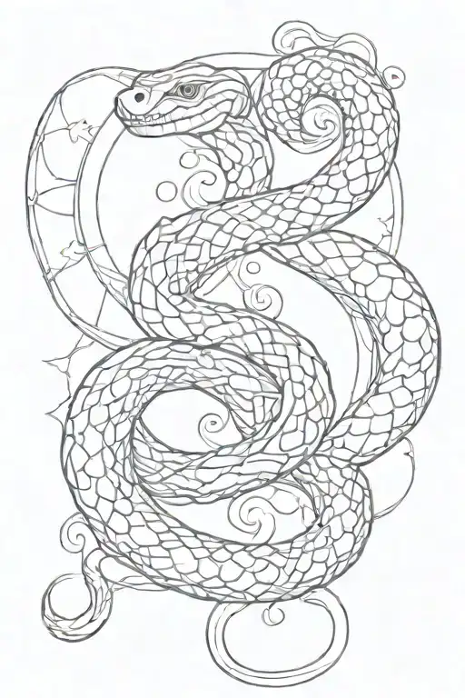 Sun Moon Snake Intertwined