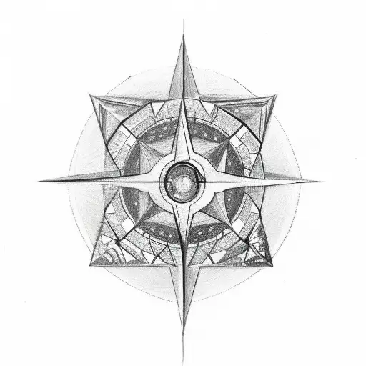 A Detailed Sketch Of A Diamond-shaped Compass Pointing Towards Personal Values