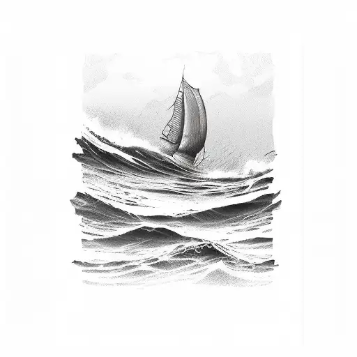 Music Notes On Ocean Waves