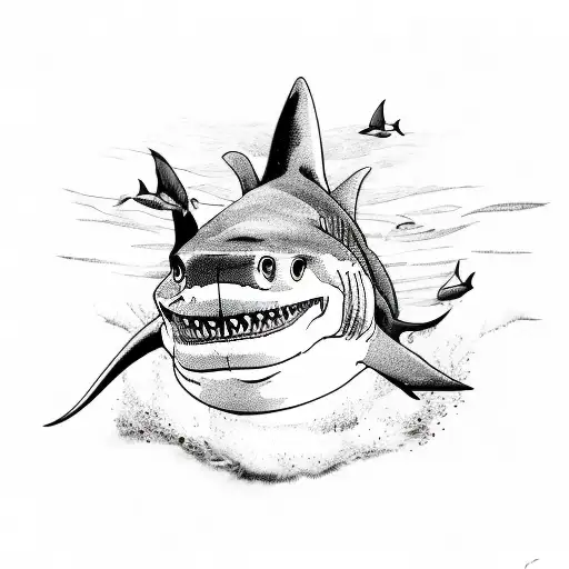 A Shark Swimming Through A Portal To Different Travel Destinations