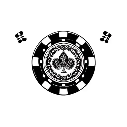 Poker Chip With Bowling Pins In The Background