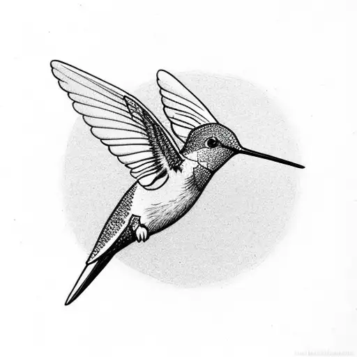 Simple Hummingbird In Flight