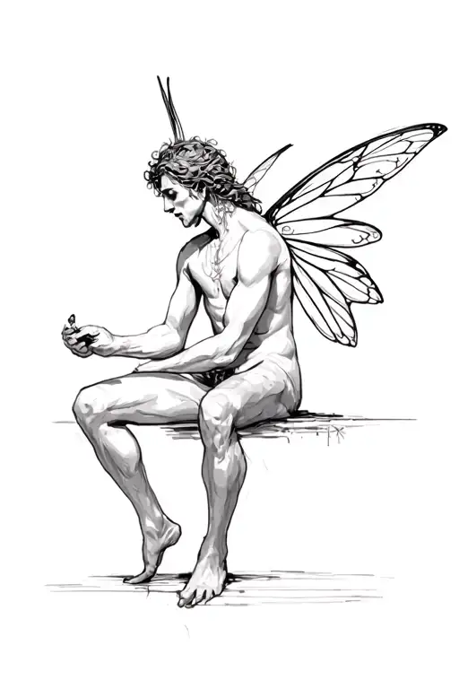 Man Fairy Sitting