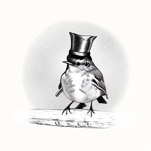 South Island Robin With A Tophat On New Zealand