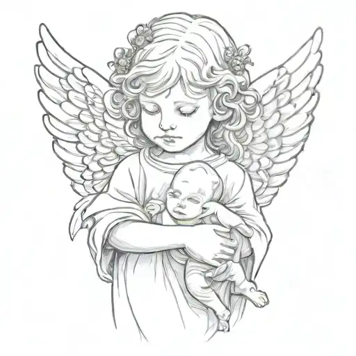 Angel Holding A Little Boy's Hand