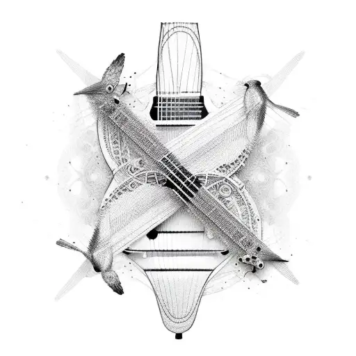 Acoustic Guitar Made Of Birds