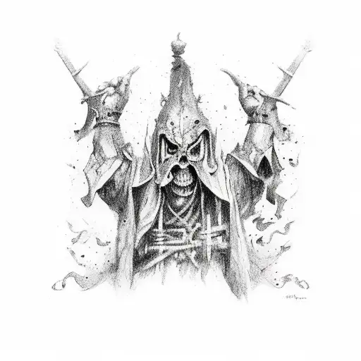 A Hand Based On The Festival Wacken In Black And White