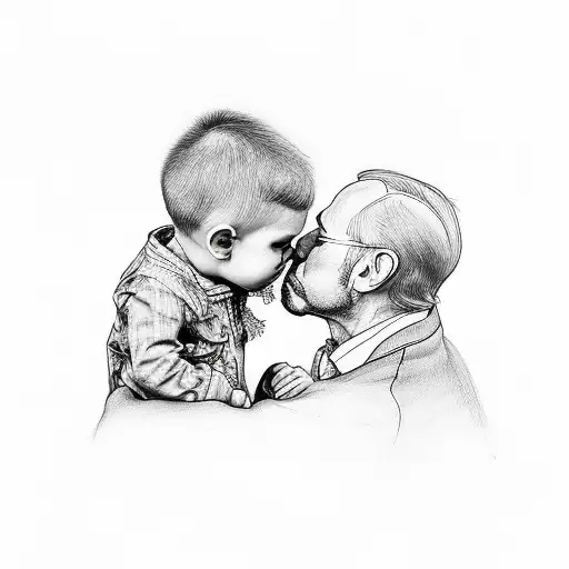 Father And Two Year Old Kiss