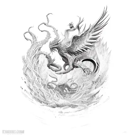 Phoenix Fighting Serpant
