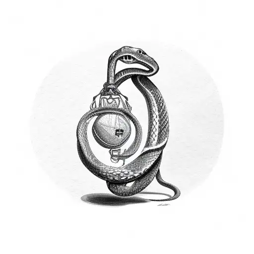 A Snake Wrapped Around A Football With Legal Gavel As Its Head