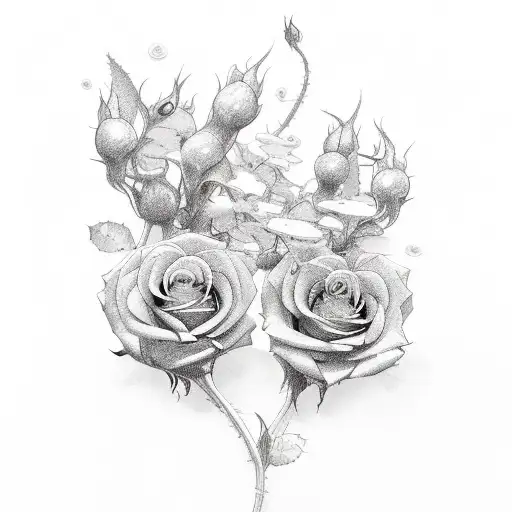 Rose And Violet And Holly