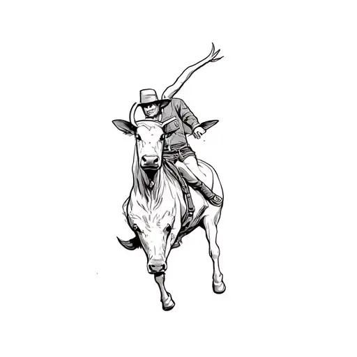 A Bull Riding In A Rodeo