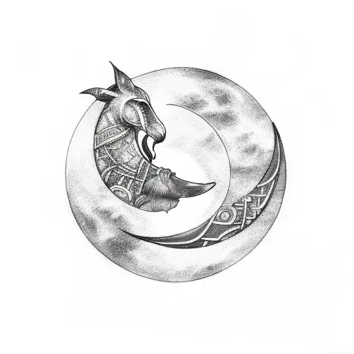 Crescent Moon With Rays