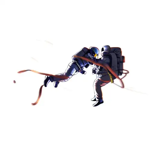 Two Astronauts In Space