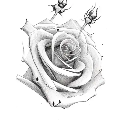 Roses And Instead Rose Put A Skull