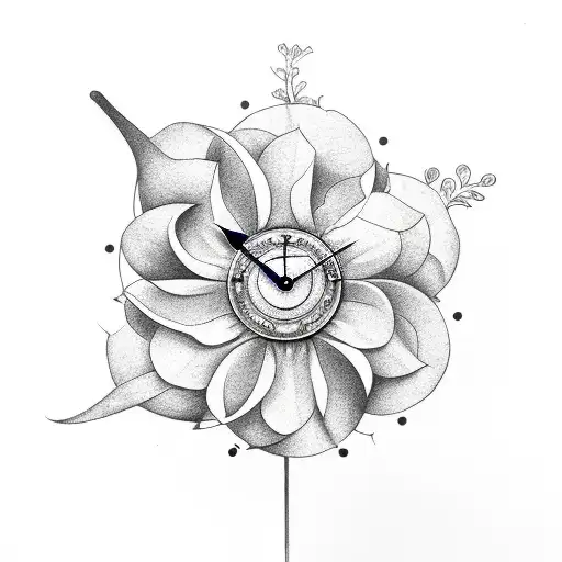 Clock And Flower
