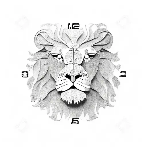 Butterfly Lion Clock