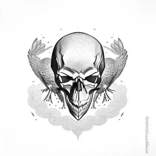Skull With Birds