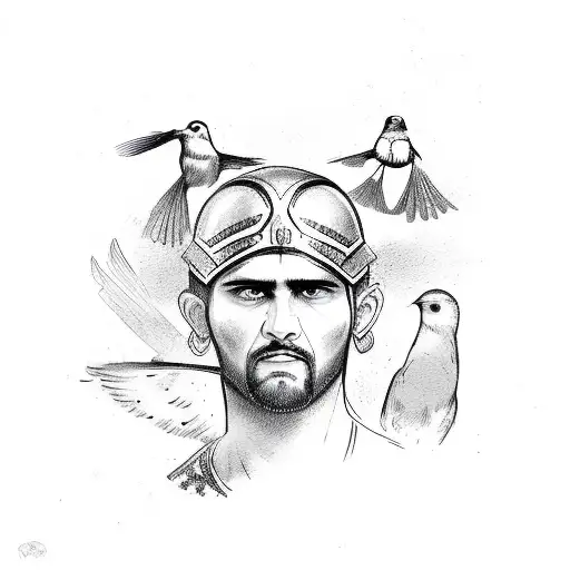 Roman Warrior With Birds