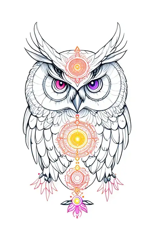 Owl And Chakra Symbols