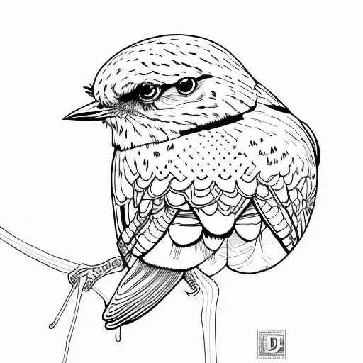 Jaybird Line Drawing