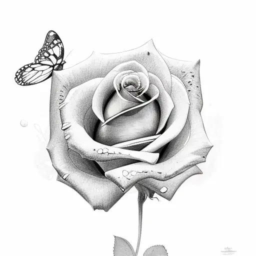 Rose And Butterfly