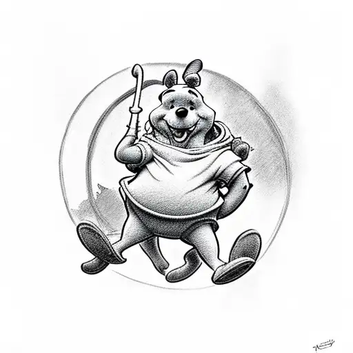 Winnie The Pooh Dressed As Disney Hercules