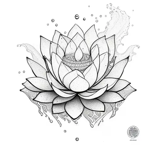Water Element With A Lotus
