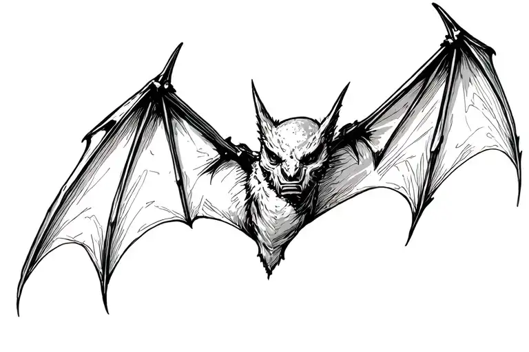 A Flying Bat From The Side View